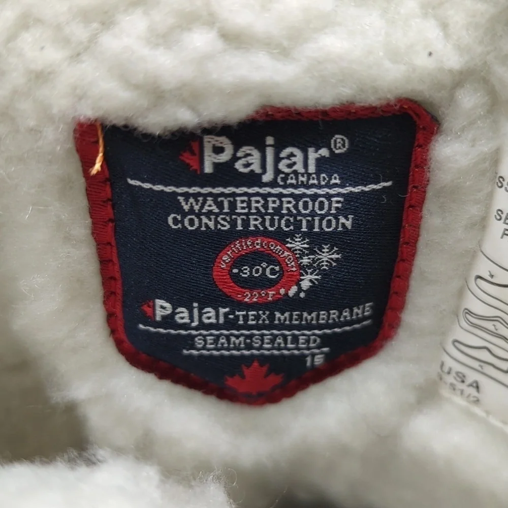 Pajar Canada Tall nylon and leather winter snow boots womans size 5 -5.5 EU 36